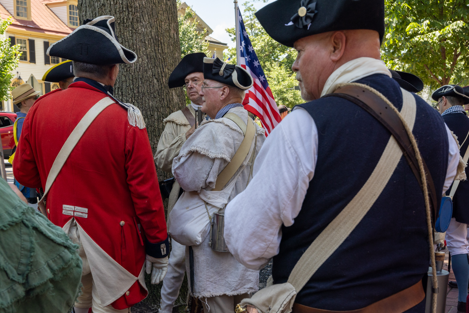 A Meeting of Colonial Soldiers