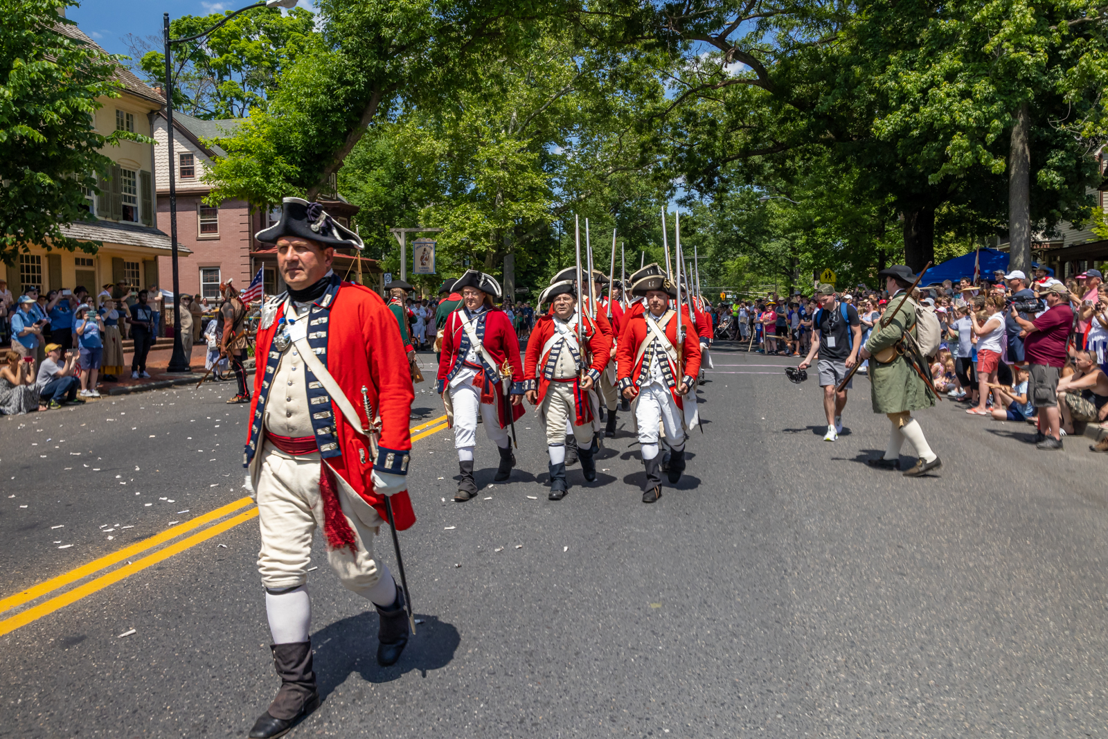 Red Coats Marching in a Line
